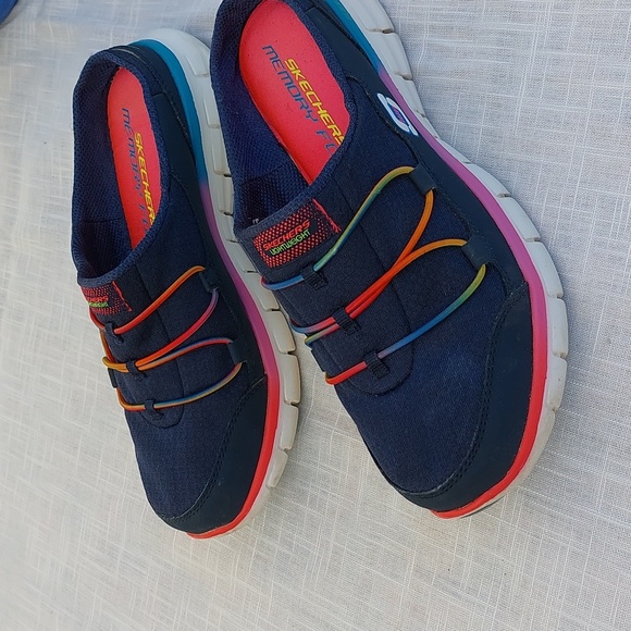 SKETCHERS blue mules.  Size 6.5. Pre-owned, excellent condition. - Picture 1 of 4